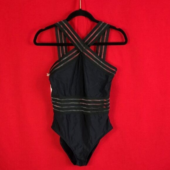 NEW AAVA Imogen Crossover One‎ Piece Black Womens Size Large - Picture 2 of 7